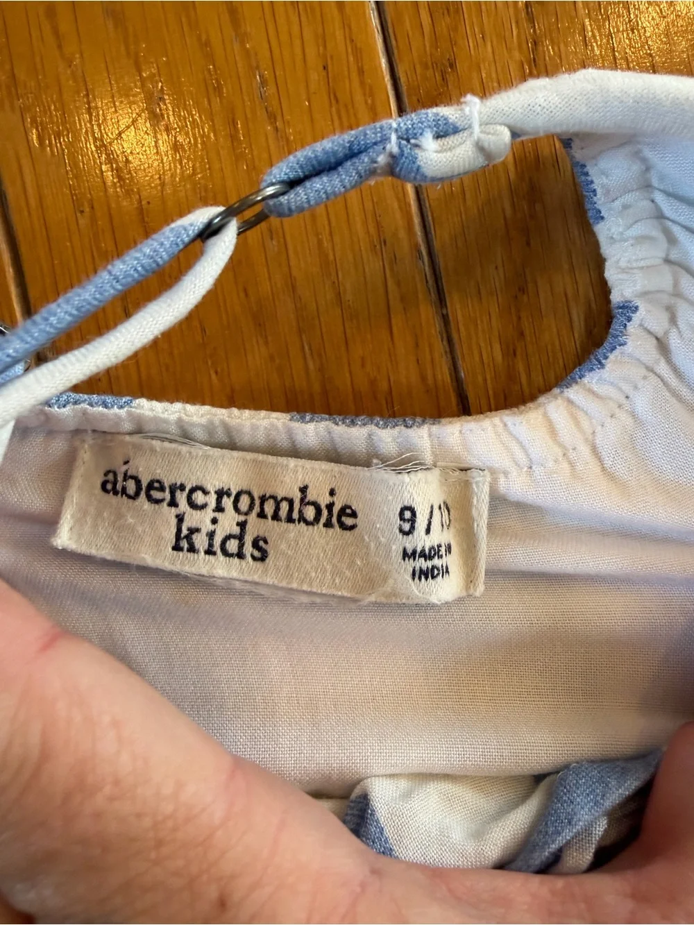 Abercrombie Kids Size 9/10 Blue & White Striped Shorts Romper with Belt